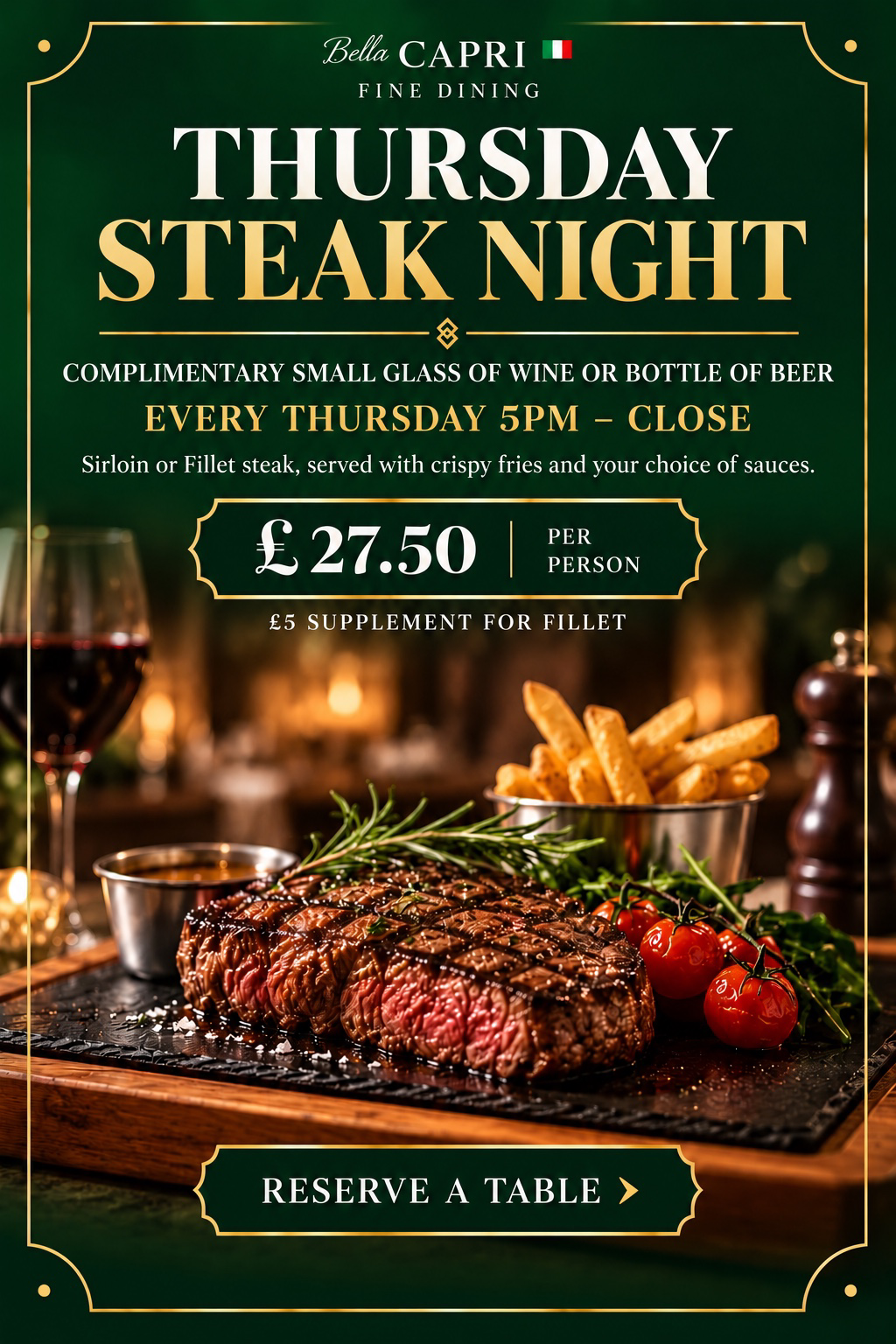 Thursday Steak Night poster